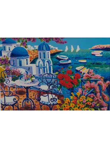 Athos Faccincani "Tre vele all'orizzonte e luce a Santorini"